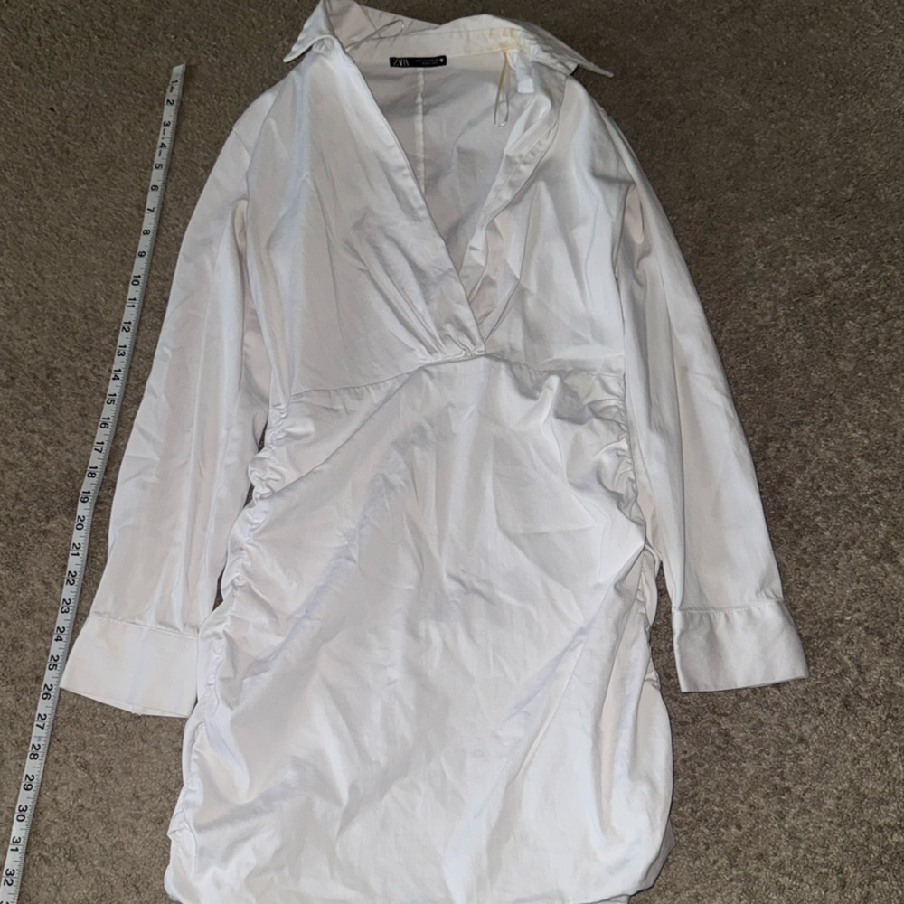 Zara White Long Sleeve Dress